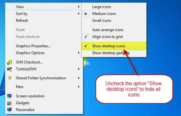show program icons on desktop windows 10